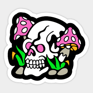 Skull mushrooms Sticker